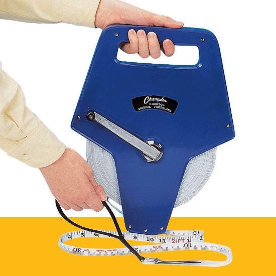 FlagHouse Fiberglass Measuring Tape, Open Reel, 100 Feet (30 Meters) 2120305